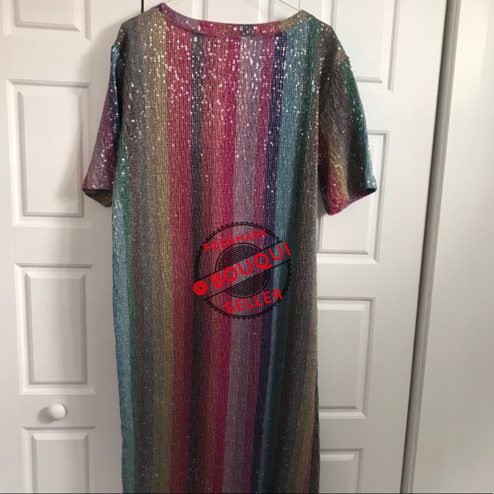 BLOGGERS FAV ZARA RAINBOW SEQUINS DRESS - Picture 3 of 8